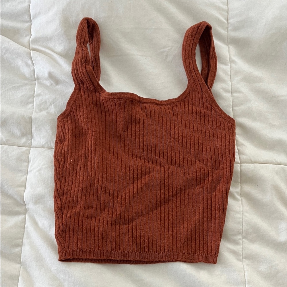 Final Touch Rust Ribbed Tank Top - Picture 3 of 3